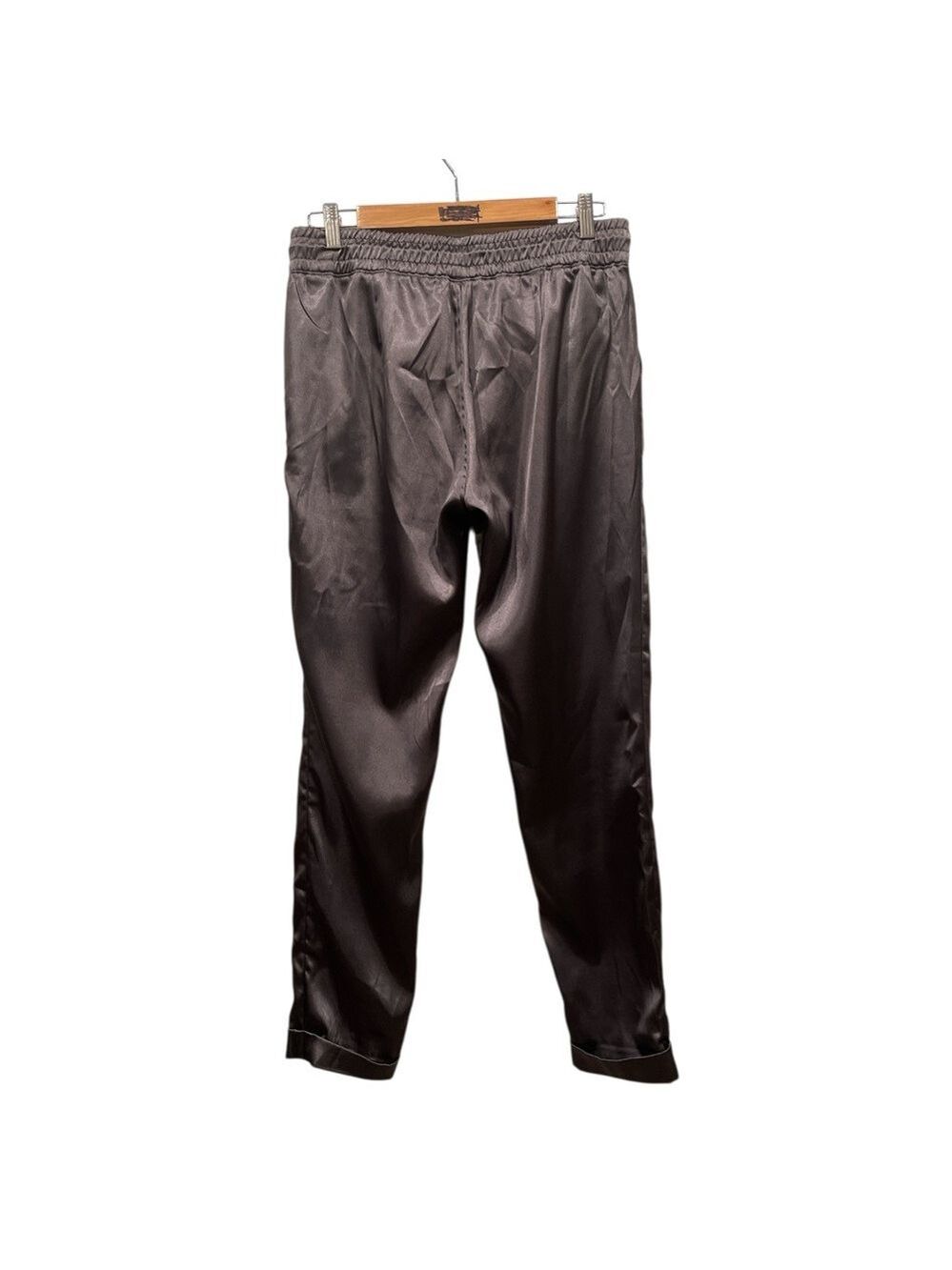 Fidelity Denim Small Charcoal Satin Jogger Pants Drawstring Waist - Picture 4 of 9
